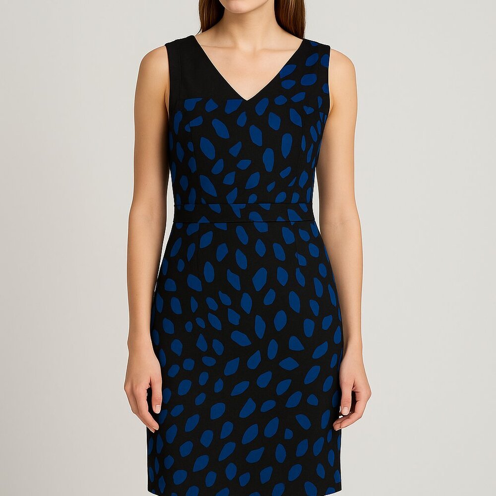 Matthew Williamson for Impulse by Macy's‎ Blue & Black Abstract Print Dress